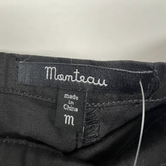 NWT Monteau Shorts Women's Size M Black Tiered Floral Crocheted Lace 100% Cotton - Picture 4 of 11